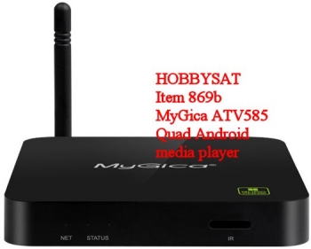Front of MyGica ATV 585 Quad Core Android TV Box. Front of MyGica ATV 585 Quad Core Android TV Box.